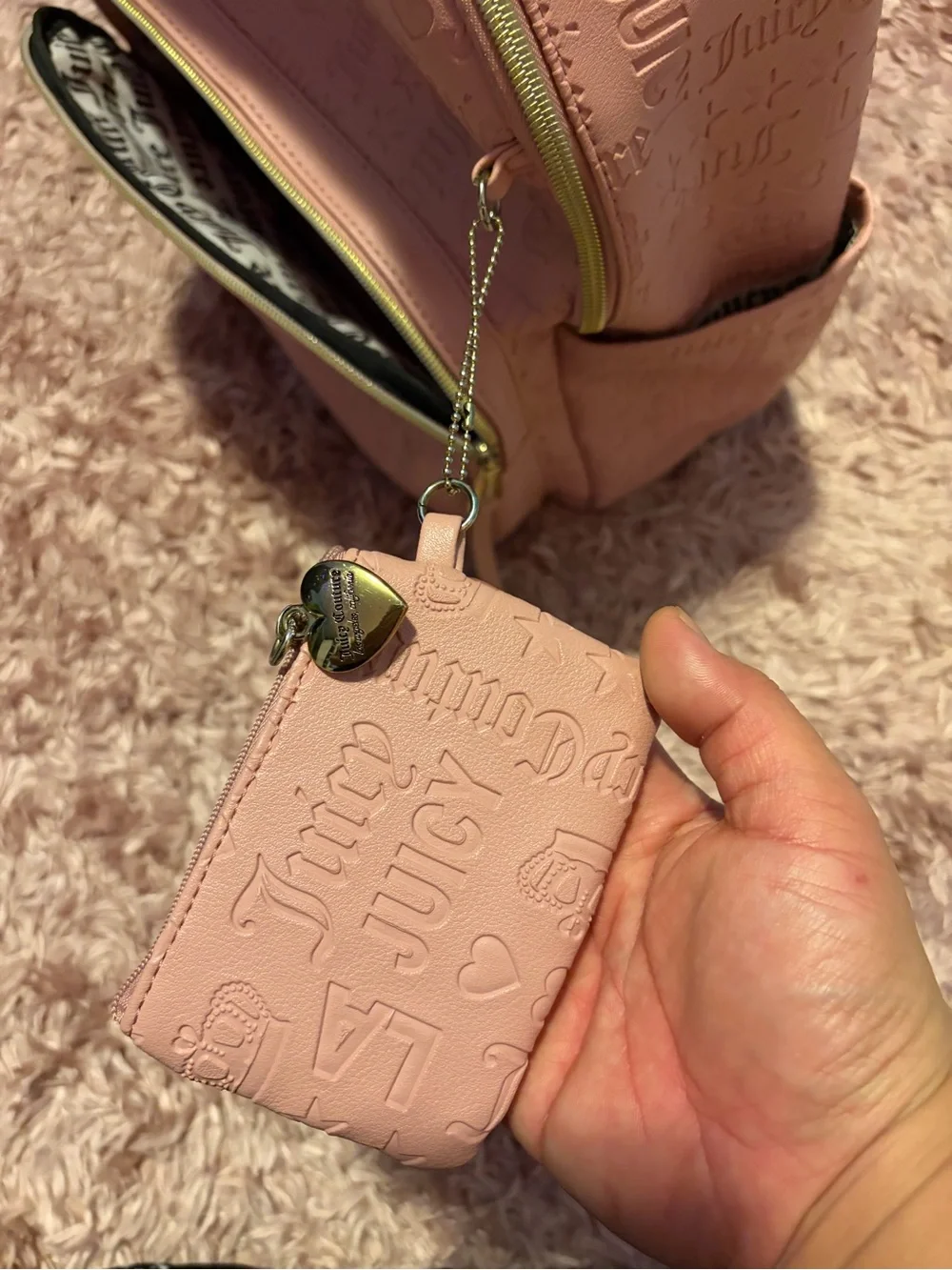 Juicy Couture Pink Embossed Backpack